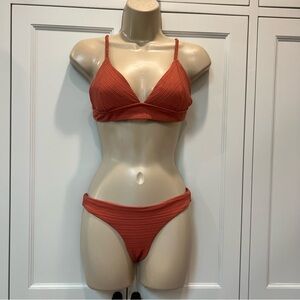 Rip Curl Orange Bikini Minimalist Swimwear
